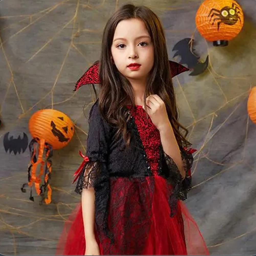 Formemory Halloween Kids' Vampire Cosplay Costume for Girls, Princess Dress, Halloween Witch Dress Costume (Size S)