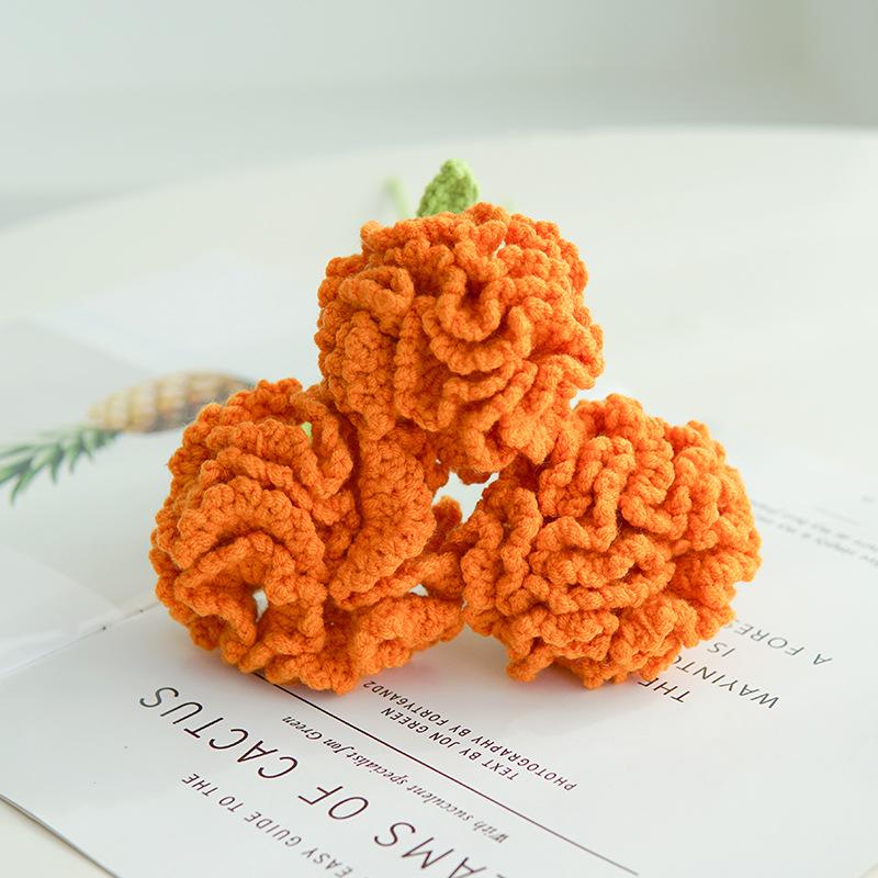 Handmade Woven Yarn Knitted Faux Flower Bouquet