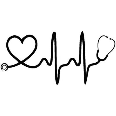 Stetoscopio Love Heart Car Vehicle Body Window Decalcomanie riflettenti Adesivo Decor