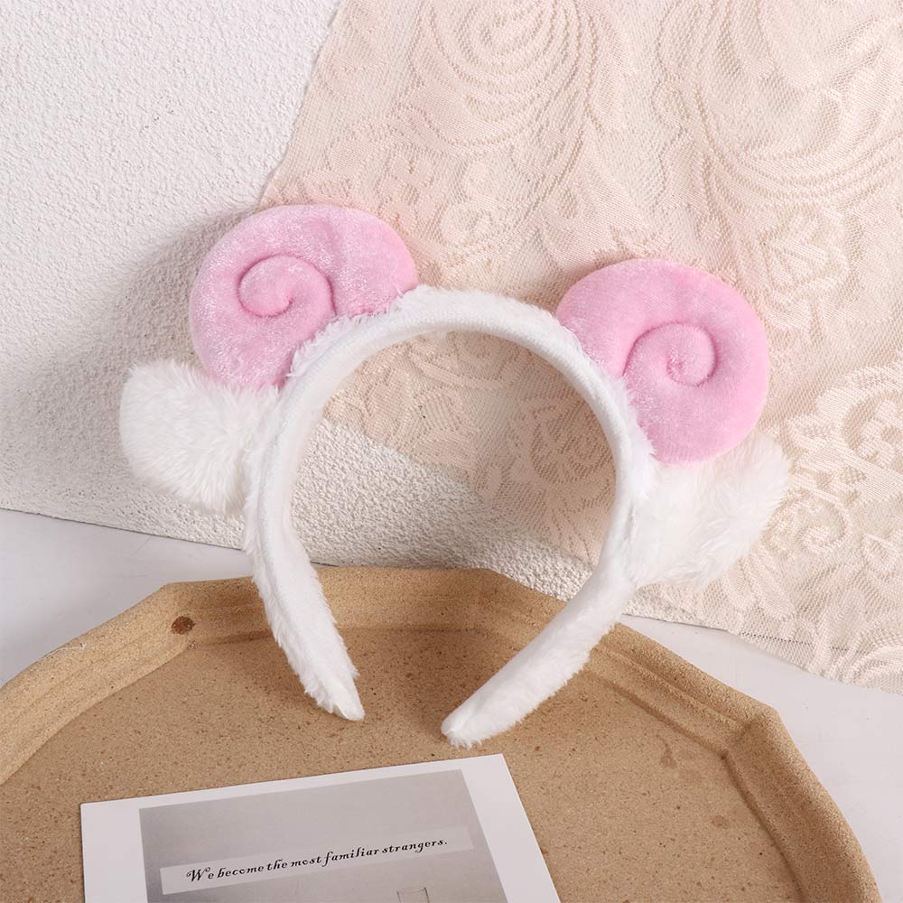 Cute Korean Sheep Ear Wash Face Hair Hoop Plush Lamb Headband Hair Accessories