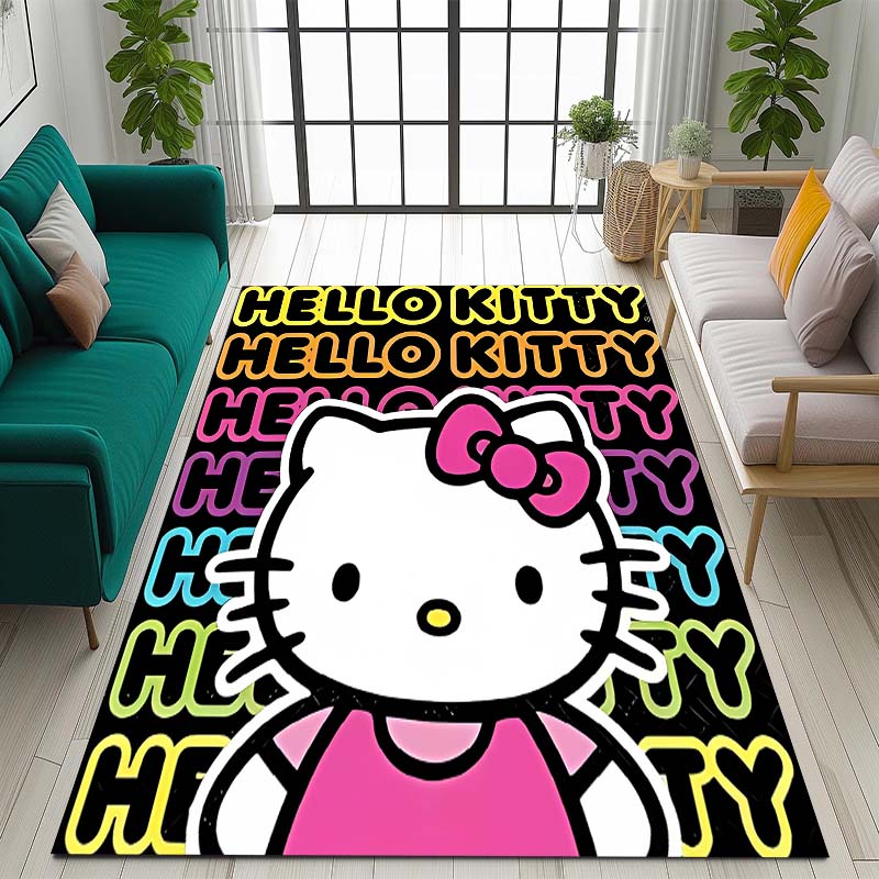 3D cute Hello Kitty cartoon rug, suitable for bedrooms, living rooms, sofas, home doormats, large size children's play mat, Q-01