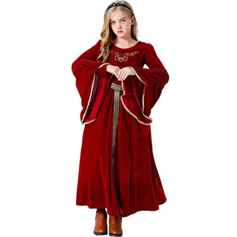 Rochie nouă medievală retro de curte pentru copii și femei, rochie de prințesă, haine de petrecere pentru spectacol de scenă, îmbrăcăminte pentru femei