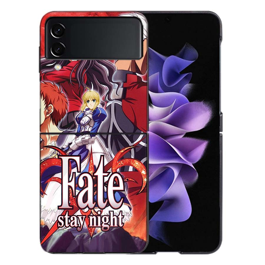 Bilibili F-Fate Stay Night Phone Case For Samsung Z Flip 6 7 5G Galaxy Z Flip 5 4 3 5G Cases Shockproof Hard Cover TPU