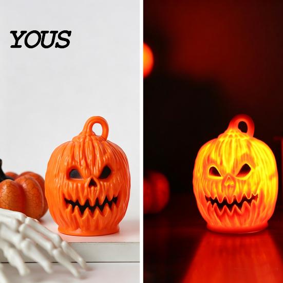 Decorative Battery Operated Lamps Halloween Pumpkin Lantern, Spooky Lighted Skeleton Statue, Resin Home Haunted House Props Decor for Porch