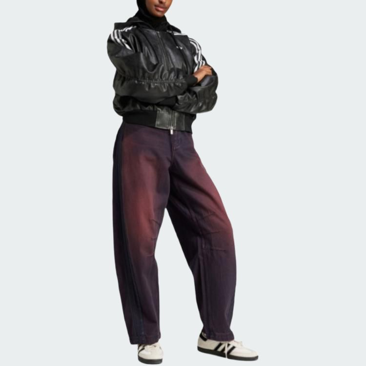 Adidas Originals Sports Lifestyle Series Brand Logo Striped Comfortable Loose Cotton Jacket Women Jacket Black JX9225