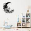 Wrought Iron Flower Moon Wall Art Boho Celestial Home Decor