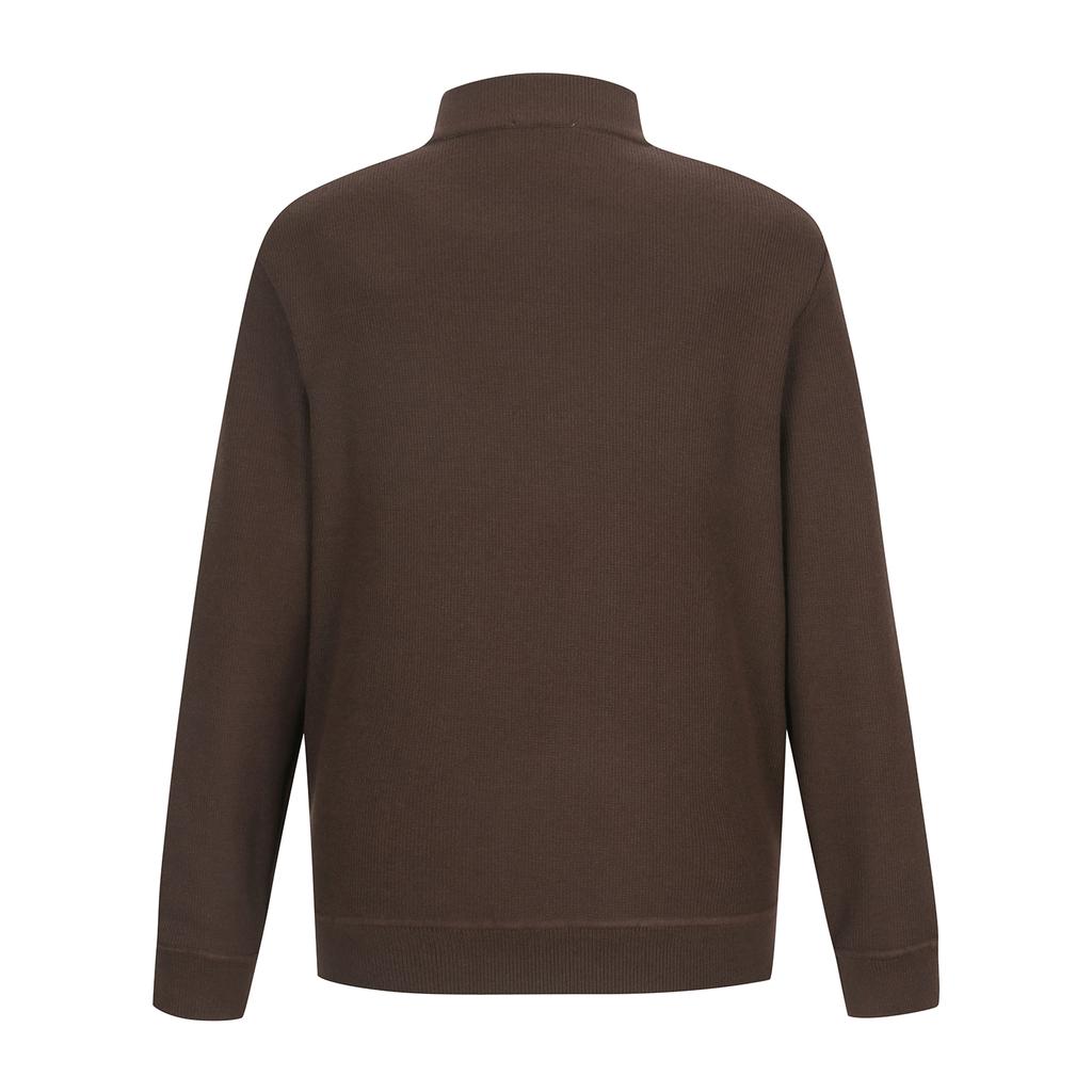 Ferraromilano Fleece-Bonded Zip-Up Cardigan D/Brown (Amsecd40158)