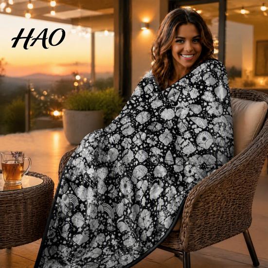 Personalized Coloring Project for Home DIY Blanket, Cartoon Patterns Print Soft Polyester Throw, Fabric Interactive Creative Family Art Projects
