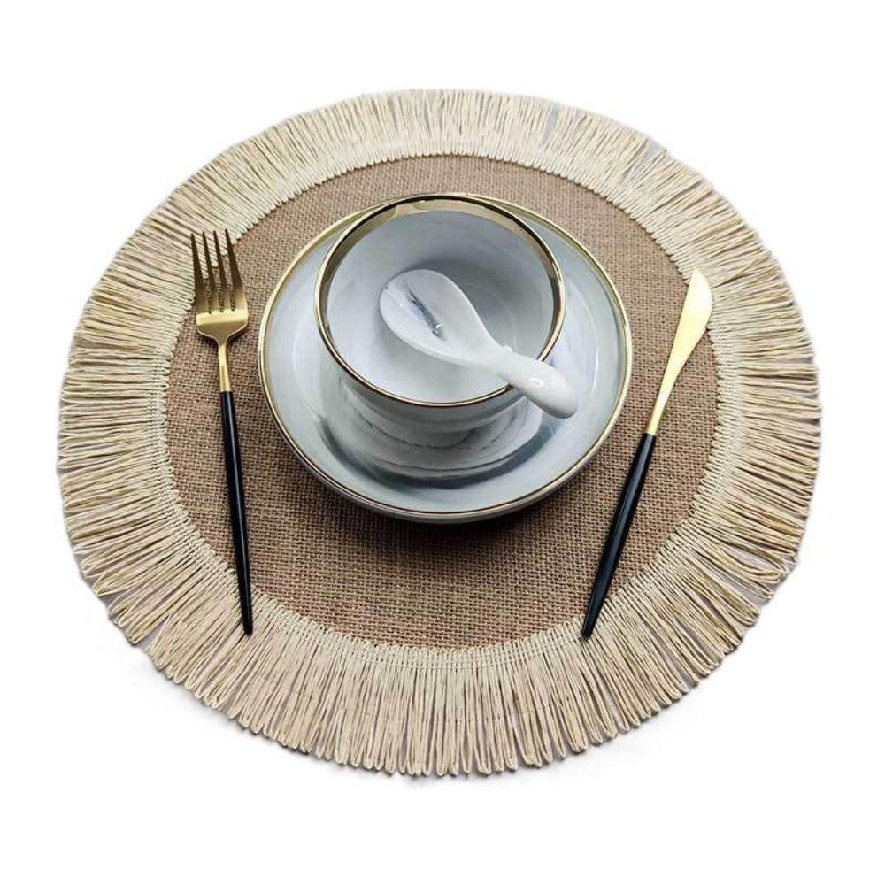 Coaster Party Home Decoration Non-slip Boho Fringe Table Mat Insulation Pad Placemat Cup Pad