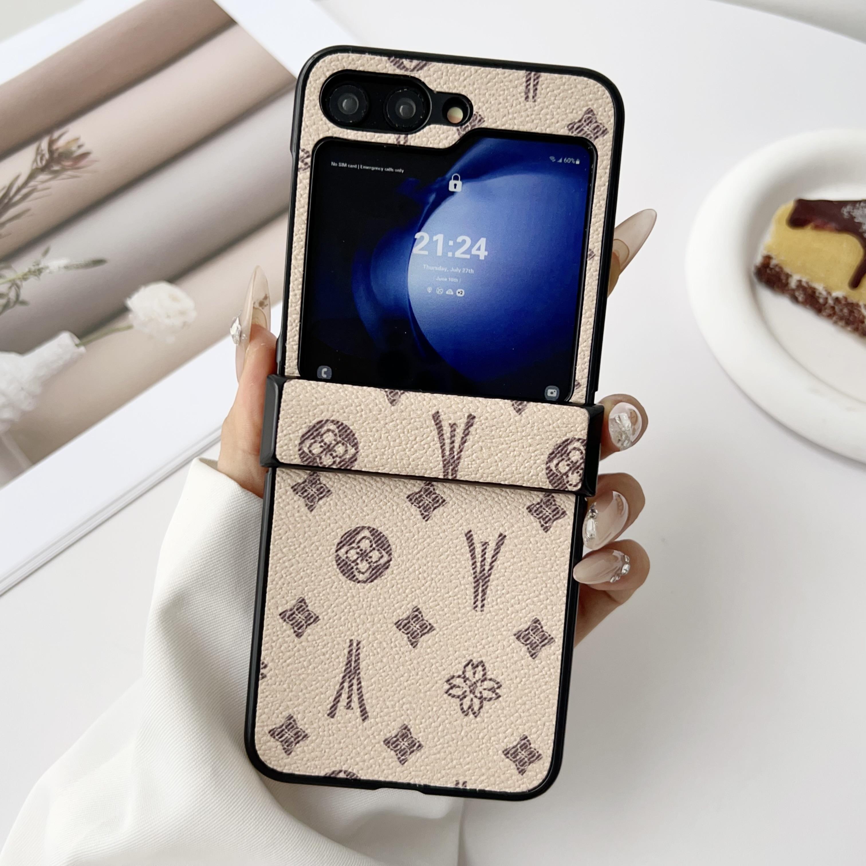 

Розкішний шкіряний чохол з візерунком для Samsung Galaxy Z Flip 7 6 3 4 5 Flip7 Набір з шматочків Захисний чохол для шарніра з ПК Galaxy Z Flip6