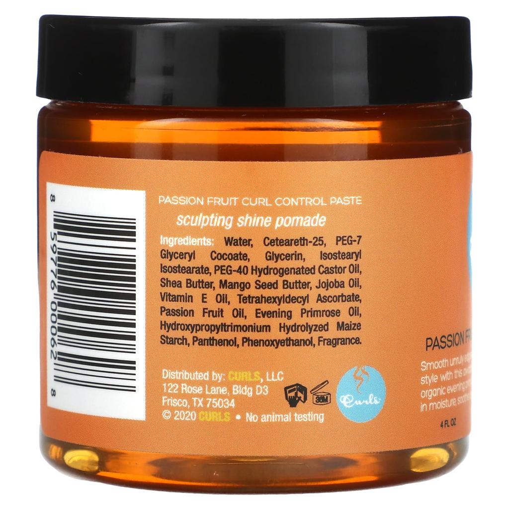 Curls Passionsfrucht-Lockenkontrollpaste, 4 fl oz (120 ml)
