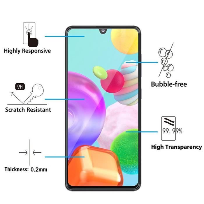 Film de protection - VCOMP - Samsung Galaxy A41 - Verre Trempé - Résistant aux rayures - Installation facile