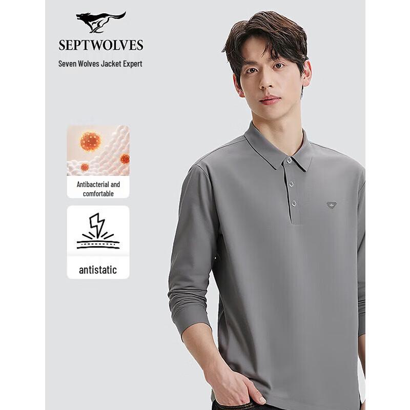 Septwolves Men s Casual Long Sleeve Polo Shirt XXXL