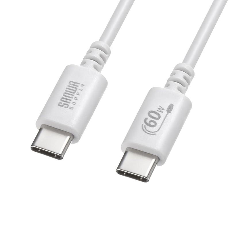 

Sanwa Supply USB 2.0 Type-C cable (PD60W/0.5m/white) KU-CCP6005W