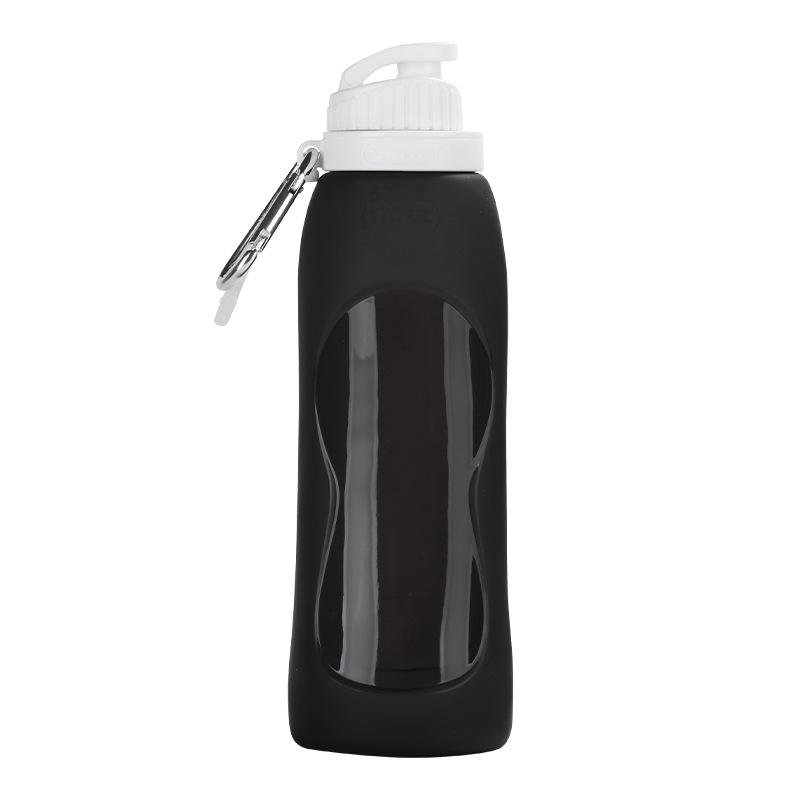Folding Portable Accompanying Cup Food Grade 500ml Silicone Water Bottle High Temperature Resistant Water Cup Outdoor Sports Cycling Kettle
