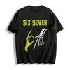 Halloween Six Seven Gesture Skeleton Zombie Hand Print Casual Tee Pure Cotton T-shirt