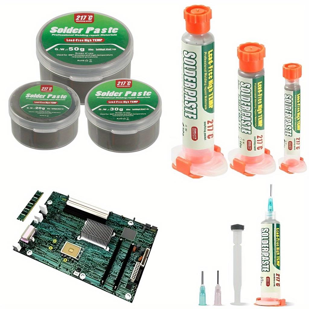 High-temperature Solder Paste 217°C (Sn99%Ag0.3%Cu0.7%), Electronic Solder Paste, Used for IC/PCB/BGA/SMD/repair with Melting Point of 217°C, No-clean