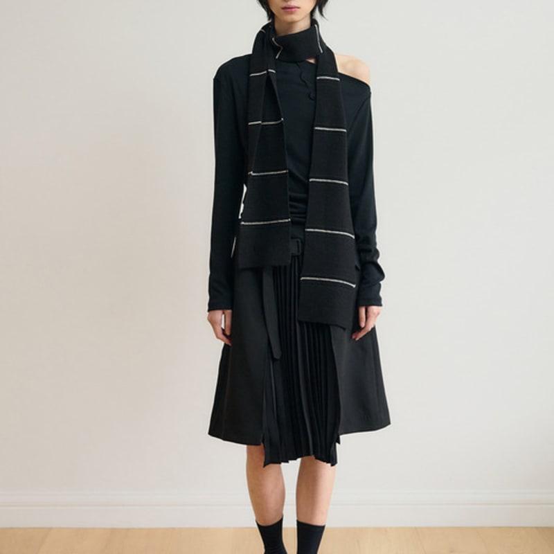 SIS A Stripe Ribbed Muffler [black]