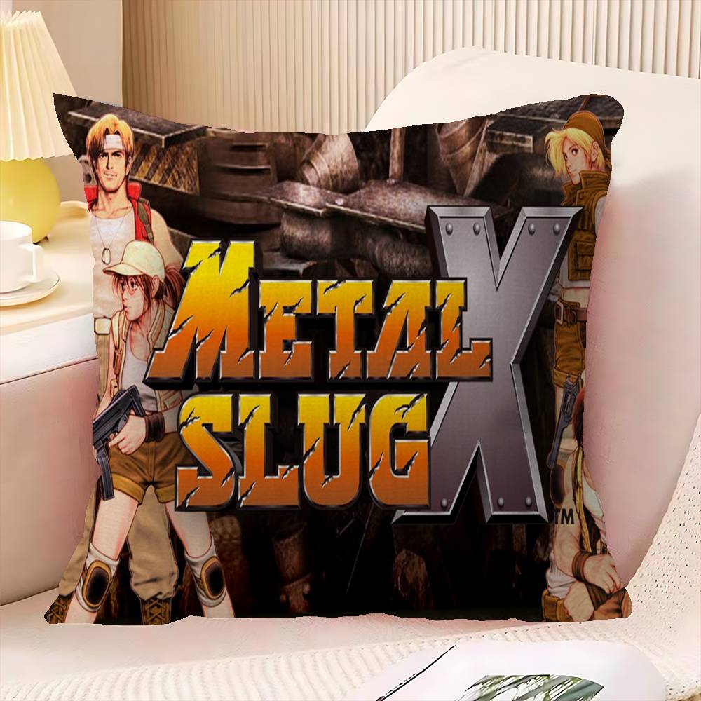 Classic Retro Game Metal Slug Gamer Decorative Room Aesthetics Pillow Case Home Decor Bedroom Sofa Bed Couch Pillow Cover 45x45