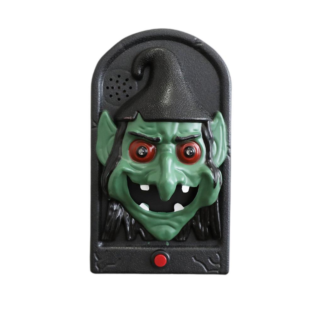 Halloween Doorbell Decorations,Animated Skulls Doorbell With Spooky Sounds,Decor With Lightup Eyeball,Trick Or Treats Event For Adult,Haunted House
