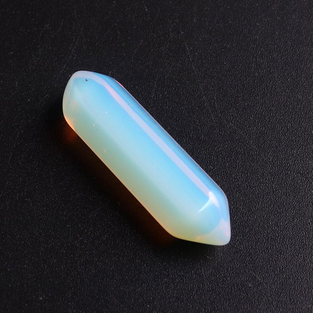32x8mm Natural Crystal Hexagonal Bullet Pendant for Yoga Necklace