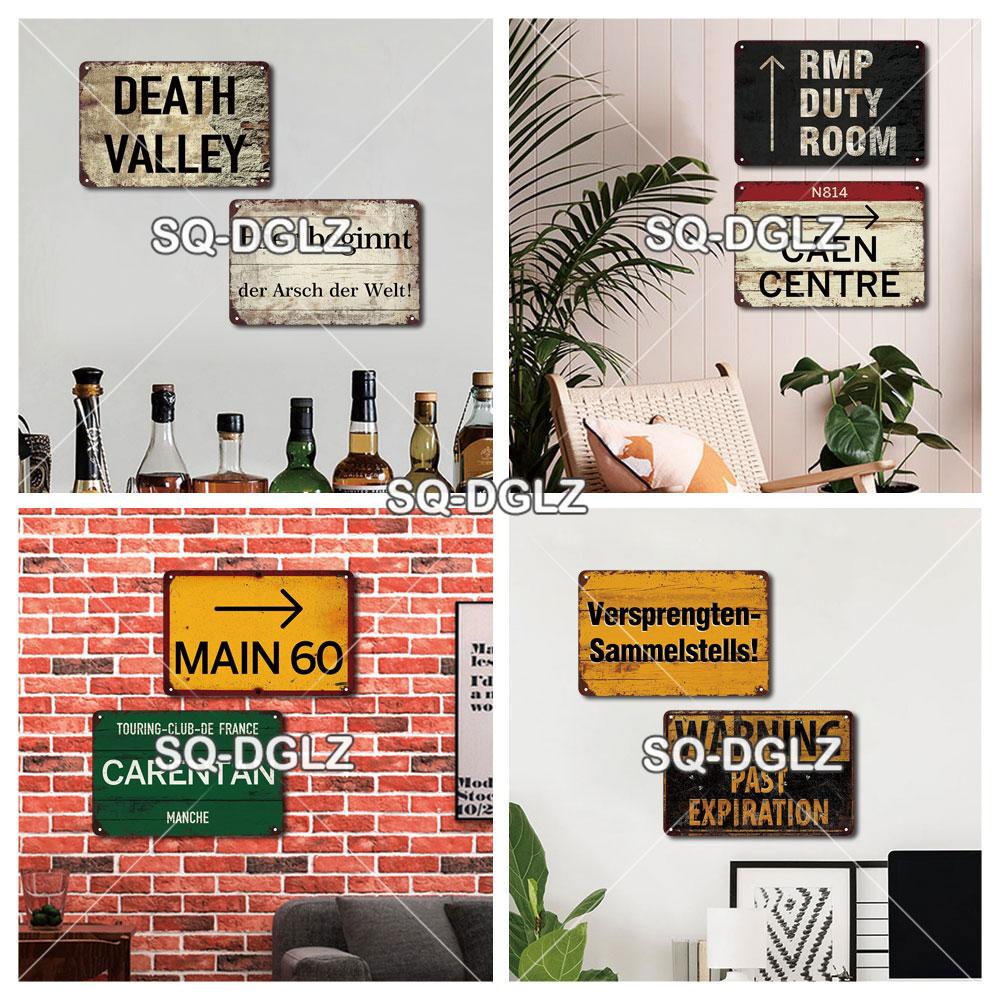SQ-DGLZ Vintage Warning Death Valley Metal Sign Tin Sign Plate Home Bar Door Wall Decor Sticker Decoration Plaque Poster Gift