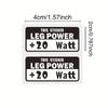 100W Leg Power Reflective Sticker, Waterproof Glossy Plastic Decal, Durable Self-Adhesive Bike Handlebar Decor