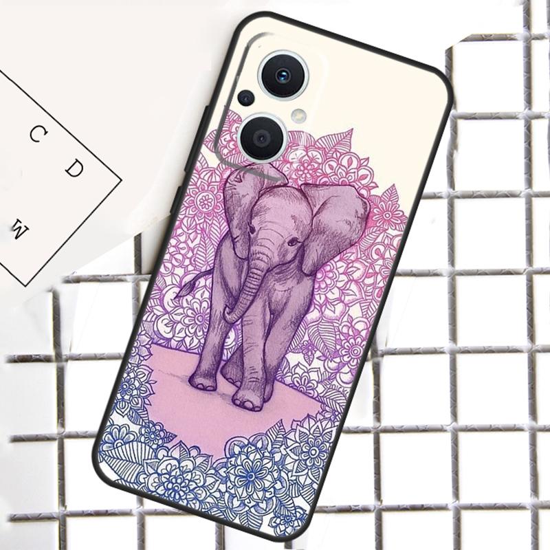 Cute Elephant Cartoon Phone Case For OPPO Reno 14F 10 11 12 13 F 14 Pro 8T 7 8 Lite OPPO Find X8 X6 X5 X9 Pro Cover