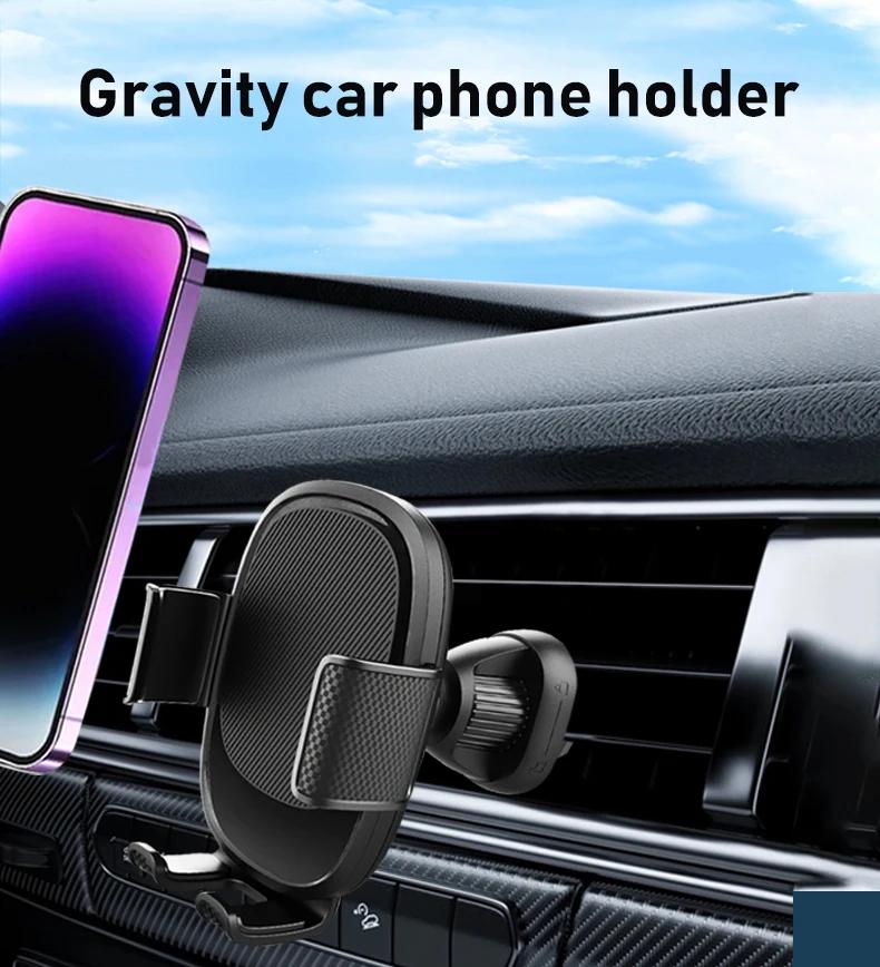 Universal Gravity Car Phone Holder Mount Car Bracket Smartphone Mobile Stand Cell GPS Support In Car For iPhone Xiaomi Samsung