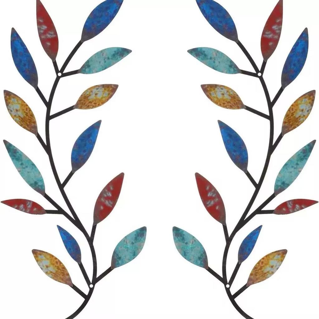 2 Pezzi Decorazione Murale Foglia d'Albero in Metallo Ramo d'Olivo Foglia Arte Murale Soggiorno, Corridoio Decorazione Murale Decorazione Esterna