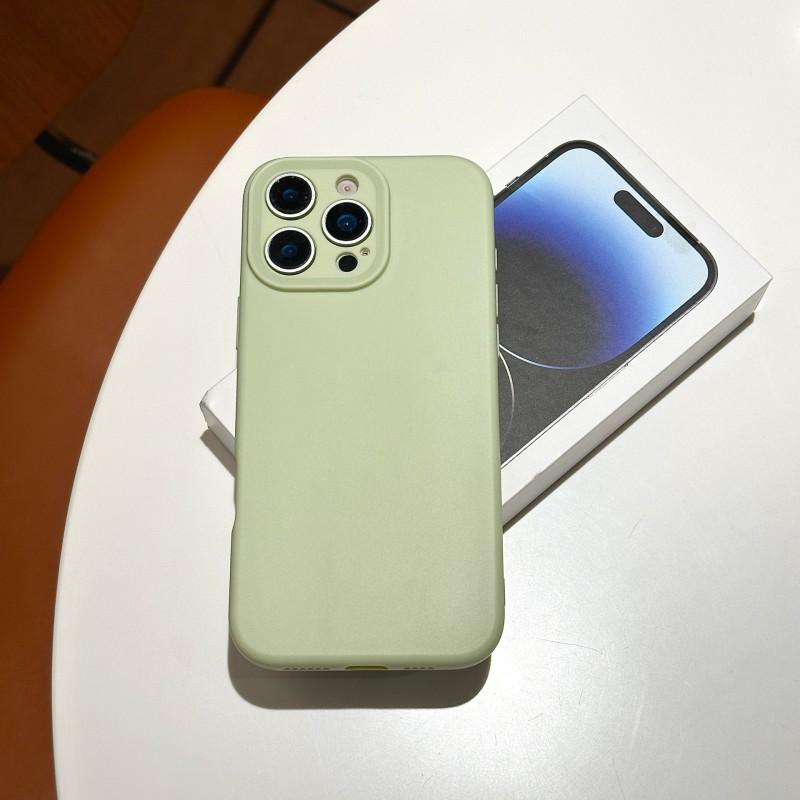 

Glutinous Rice Shell Suitable Apple 16promax Phone Case Simple Solid Color New IPhone 15pm Anti Drop Protective Cover iPhone 16 Pro зелёный