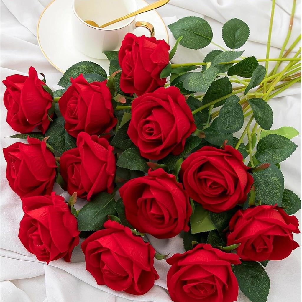 Gothic Style Silk Rose Artificial Flower With Curved Stem For Wedding And Party Arrangements