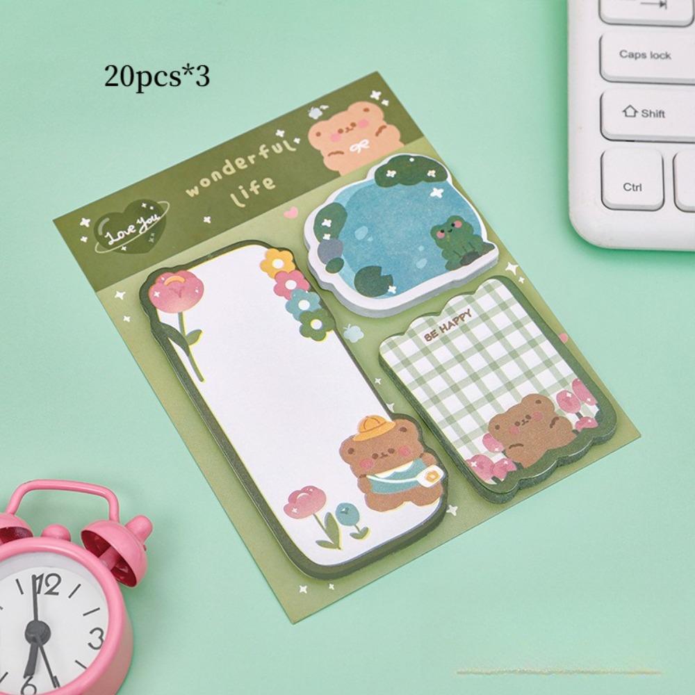 1PACK cartoon combination sticky notesins creative message alien N times pasted student cute notebook sticky notes