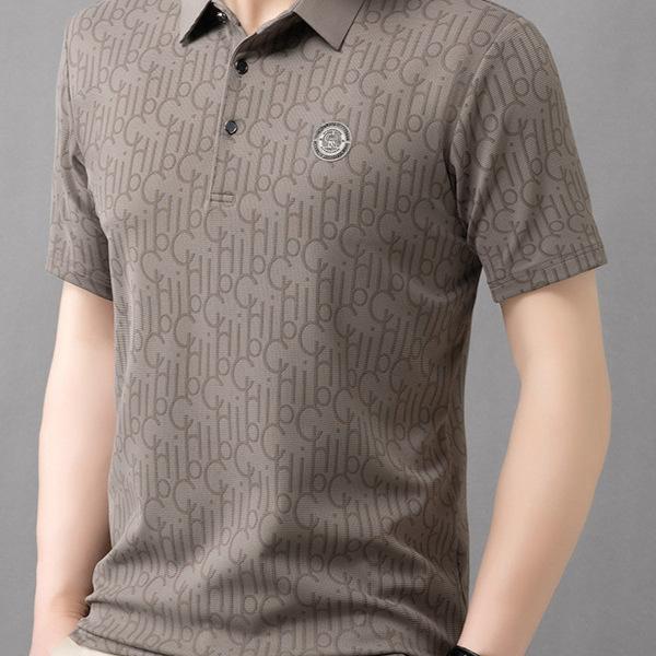 Men's Summer Short Sleeve Polo Lapel Collar Casual T-Shirt Comfortable Breathable Top