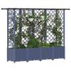 Raised Garden Bed with Trellis and Hanging Roof Gray 202 X 40 X 138 Cm PP