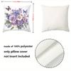 1 Pieces Purple Flowers Roses Butterflies Printed Pillowcase Polyester pillowcase, sofa decorative cushion cov Headboard Pillow