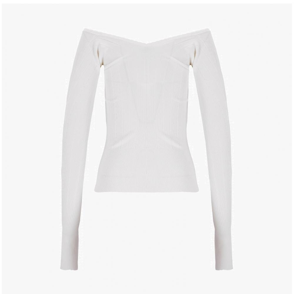 JacquemuS 241kn357 2358 110 Le Haute Logo Charm Scallop Top Women S Knit