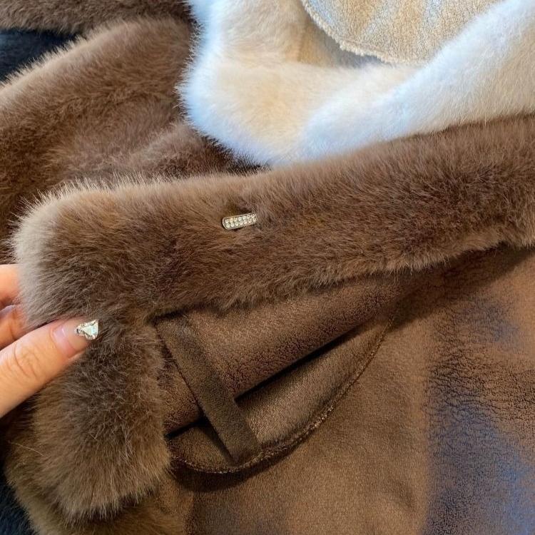 Women Faux Fur Coat Solid Long Fur Coat Fluffy Luxury Loose Casual Stand Up Collar Fur Coat Outerwear Winter