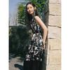 Jiuzi Anna Kou Elegant, Light, Mature, Artistic Flower Sleeveless Silk Waist Dress for Women 2025 Summer New Style