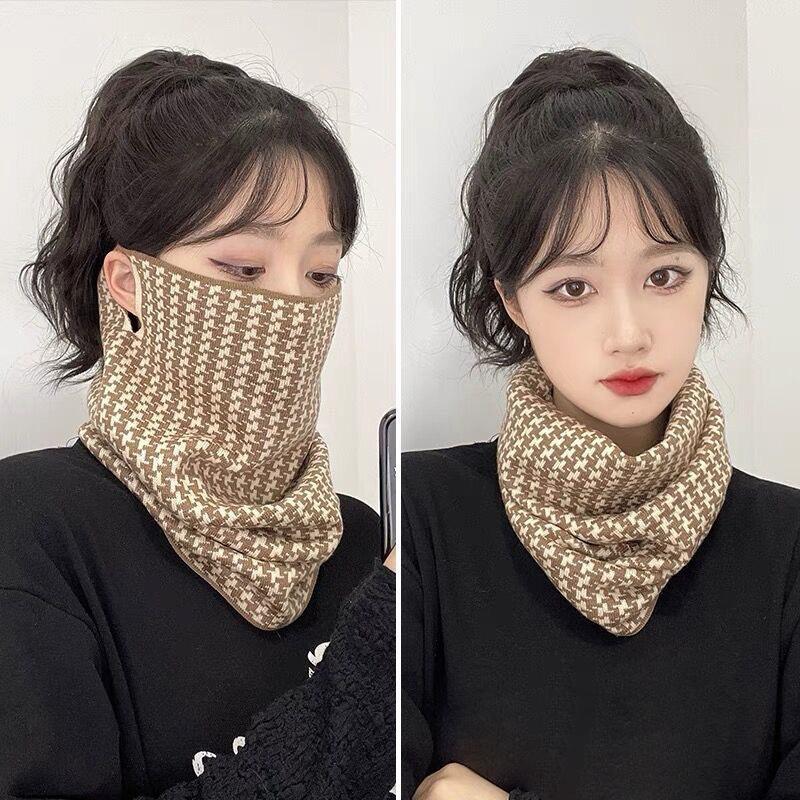 Versatile Winter Hanging Ear Mask Scarf Warm Windproof Face Mask Neck Protection For Women Outdoor Sports Headscarf