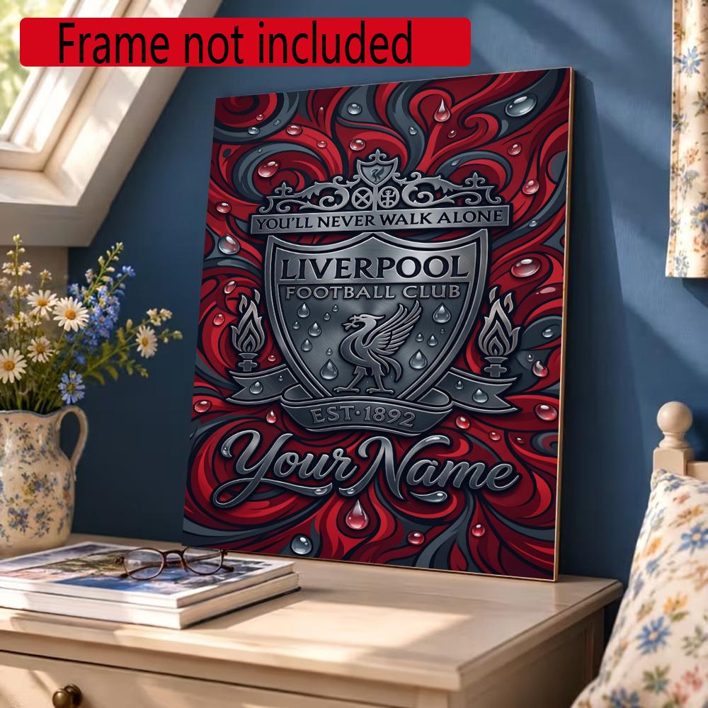 Liverpool Team Customize Text Diamond Painting Round Diamond Mosaic Suitable For Beginners Diamond Painting Rhinestones Gift Frameless