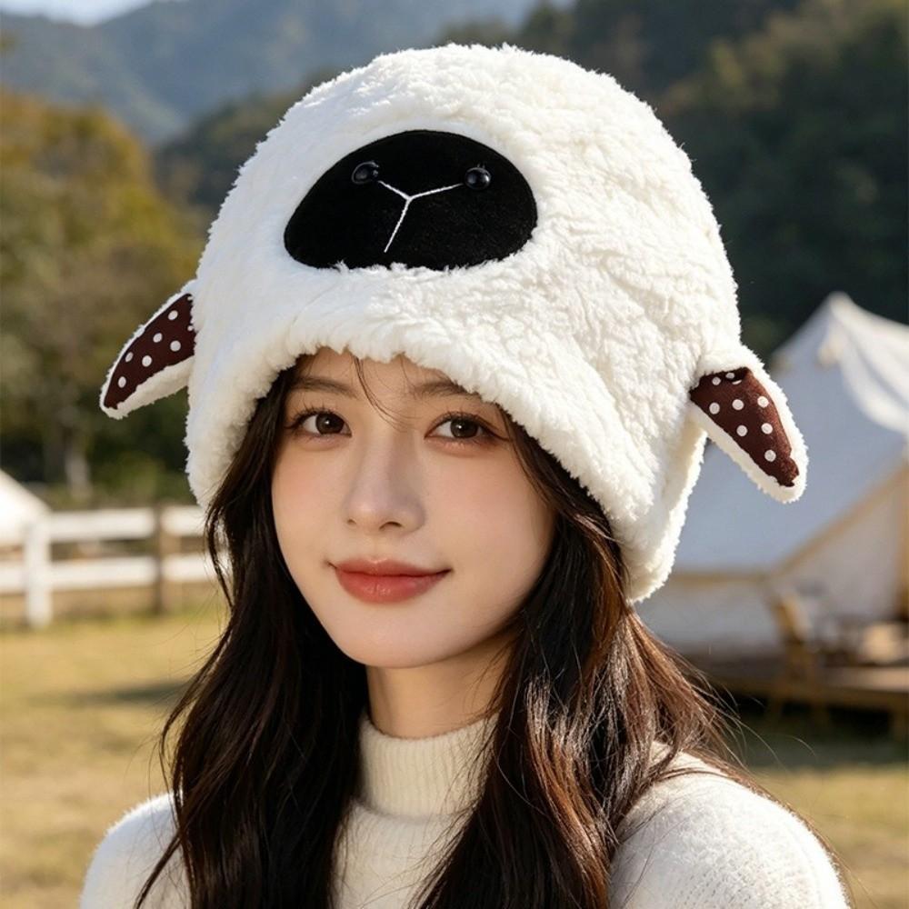 Soft Winter Bucket Hat Fleece Lined Fluffy Costume Hat Fashion Cosplay Party Hat for Women