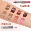 Lápiz Delineador de Labios 2en1 Cónico Degradado Marrón Nude Brillo de Labios Espejo Delineador de Labios Mate Impermeable Contorno de Labios Maquillaje No Pegajoso