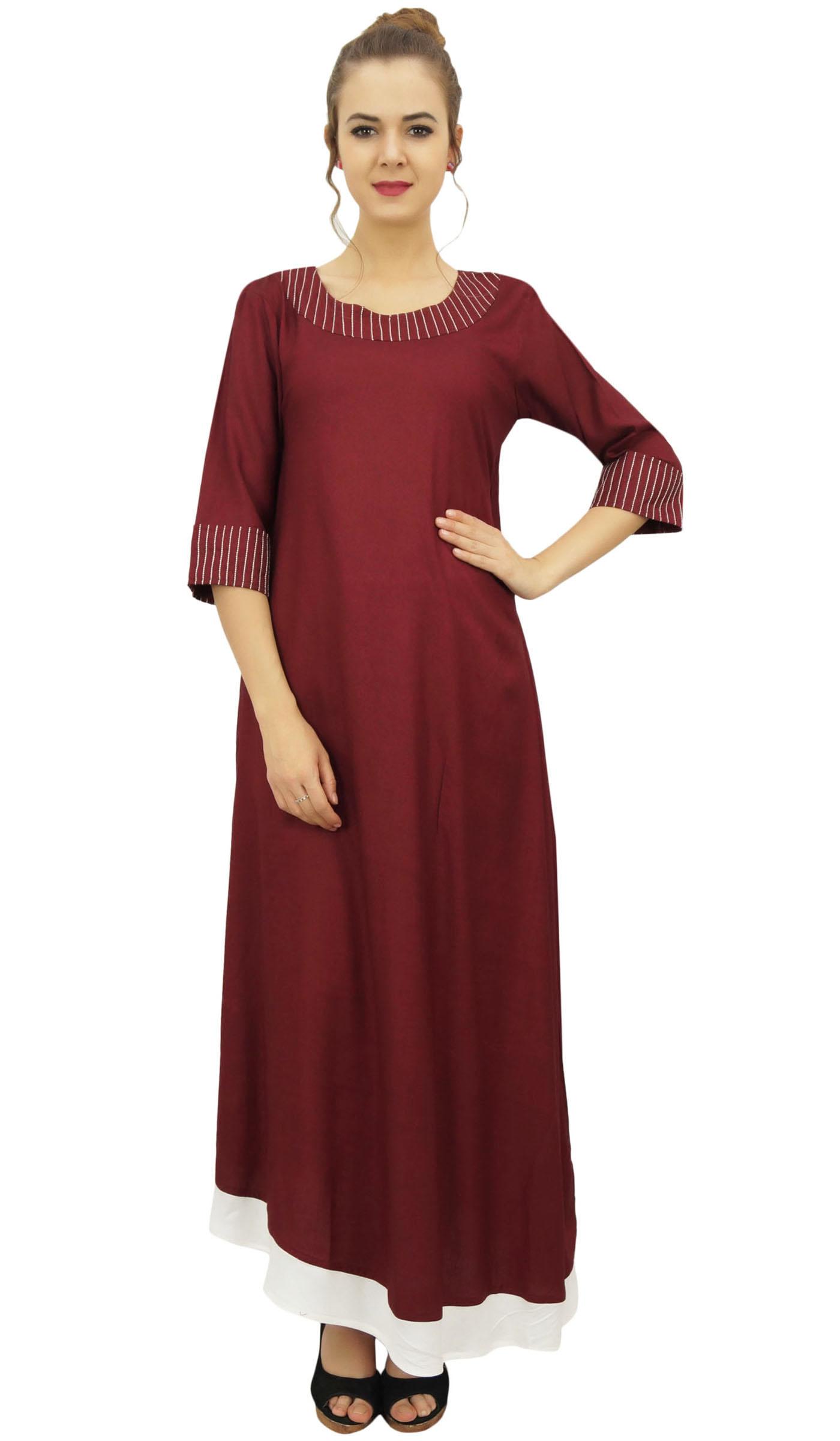 

Bimba Designer Rayon Blouse Kurta Indian Women Black Kurti Dress With Scarf - 8 малиновий