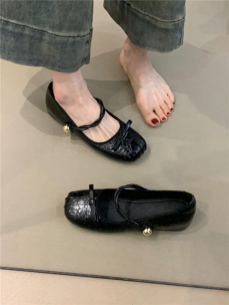 

Нежные туфли Мэри Джейн в сказочном стиле 2025 новинка милый мятно-голубой бант внутренняя платформа вечерние туфли 35 чёрный