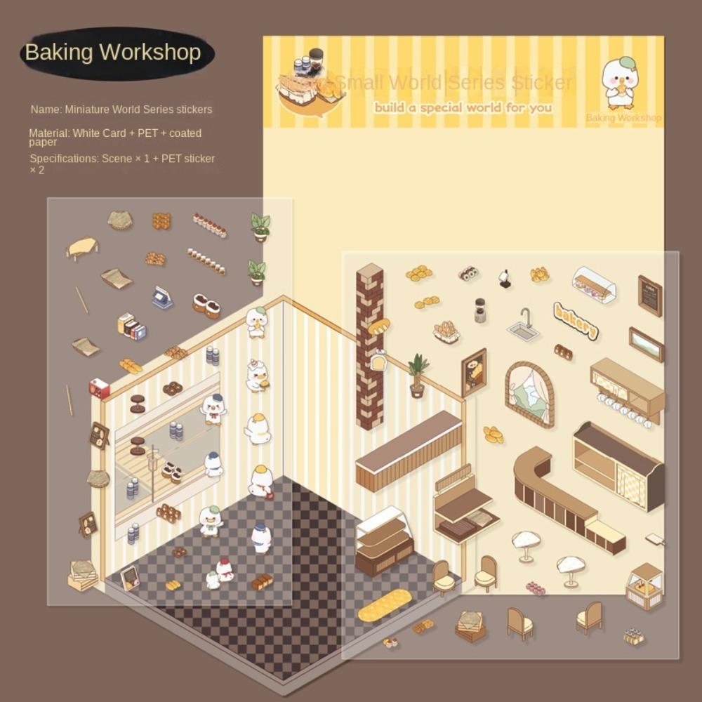 DIY Miniature Scene 3D Stickers Decorative Landscaping Stickers Kawaii Visual Stacking Sticker