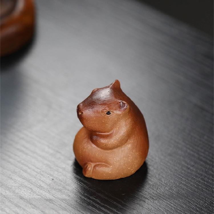 Cute Capybara Ornament Table Figure Distinctive Clay Capybara for Collector
