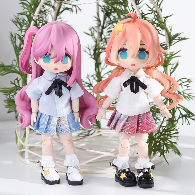 Perfect 2Pcs 1:12 OB11 Clouds and Stars Shoes Doll Classic Shoes Suit For Ob11 1/12 Bjd Detachable Doll Gsc DOD YMY Doll Accessories