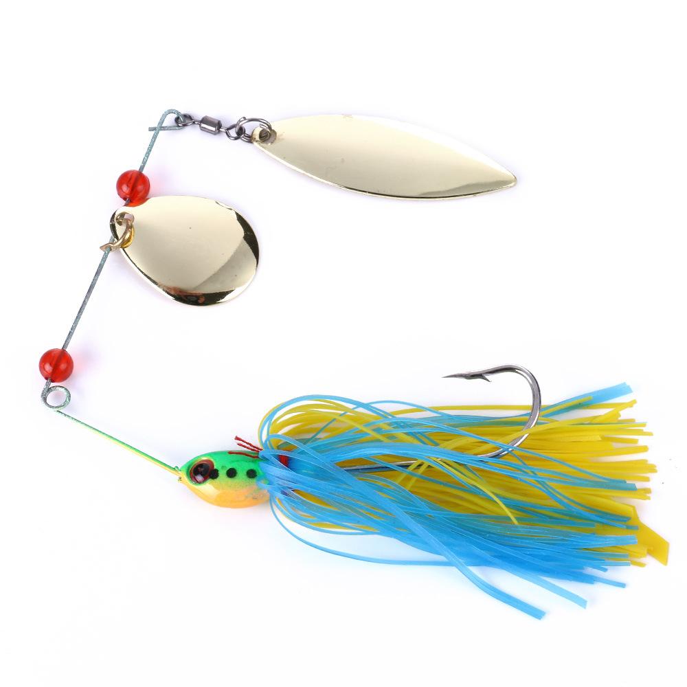 Lure Bait Willow Leaf Type Alloy Mustache Lure17gRotating Fish-Shaped Sequin Anti-Hook Bottom Freshwater and Saltwater Universal