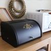 SOTECH Bread Case, Sliding Door, Food Grade, Lightweight, Home Kitchen Outdoor Picnic Bread Box (Cute Black Storage Box)